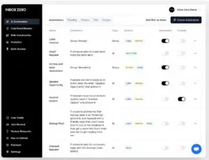 Inbox Zero AI-powered email automation tool interface