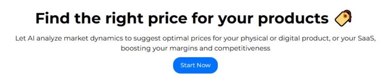 Pricing Maker AI tool interface for pricing strategy