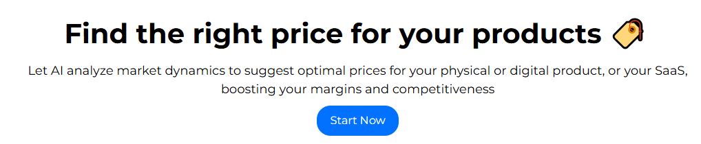 Pricing Maker AI tool interface for pricing strategy